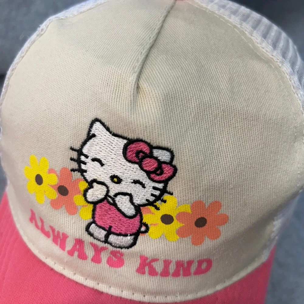 Always Kind Girls Pink Hello Kitty Trucker Hat Mesh Snapback OSFM